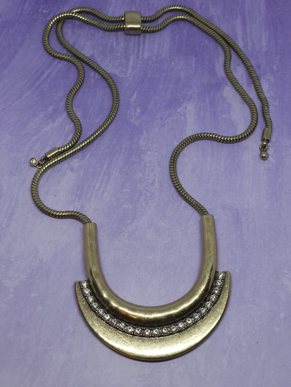 Chloe + Isbel Capri Gold Tone U-Shaped Crescent Pendant Convertible Necklace